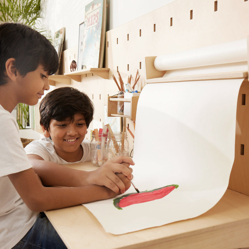 Pegboard paper roll holder for Kids 