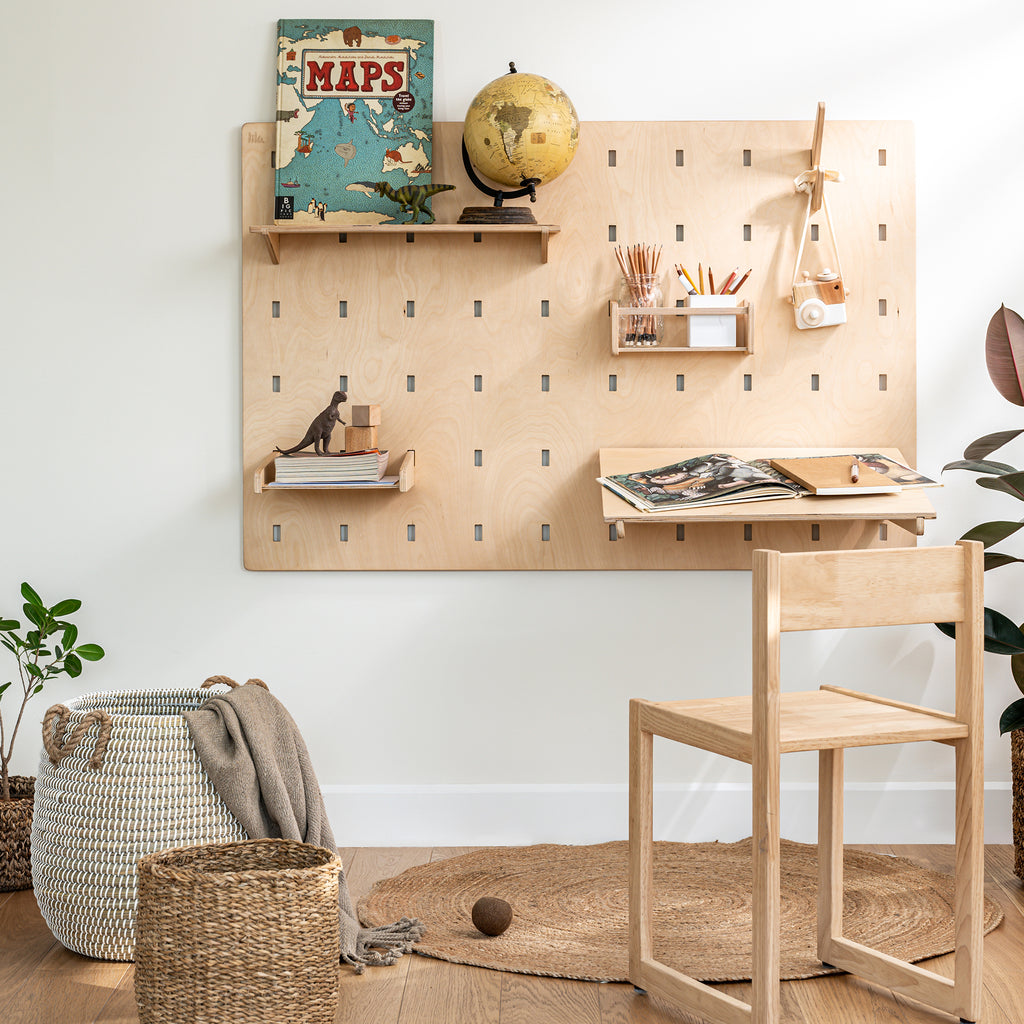 Kids Study Table Set With Pegboard